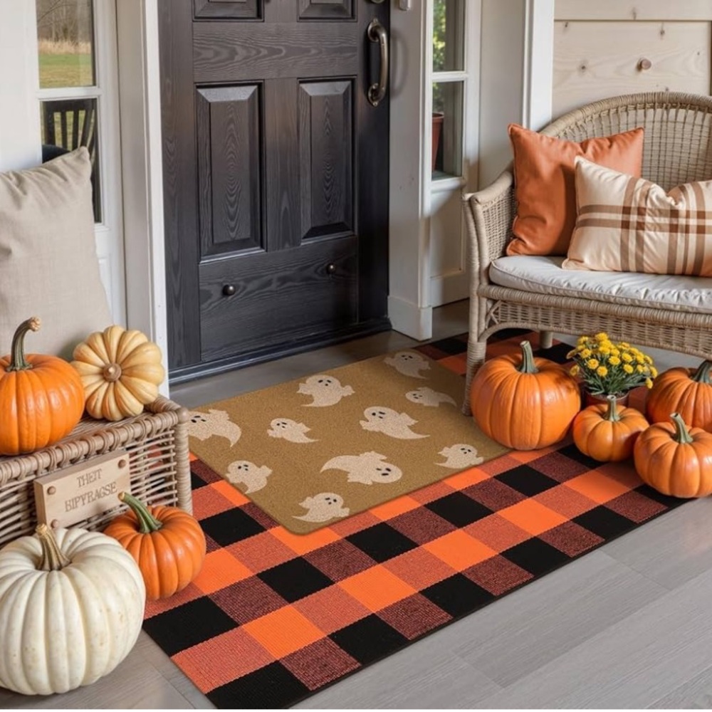 2 PCs Front Door Matt Combo Set Fall Halloween New